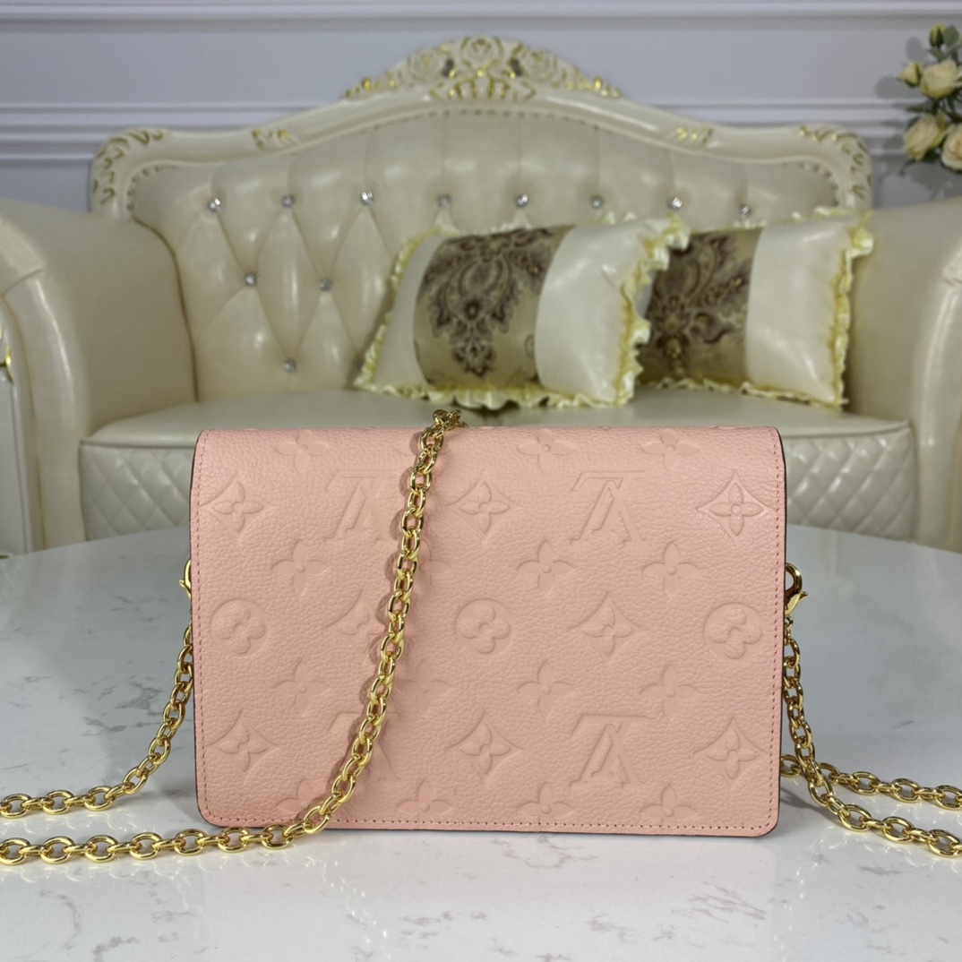 Louis Vuitton VAVIN CHAIN WALLET Handbag Monogram Empreinte M67841 Pink